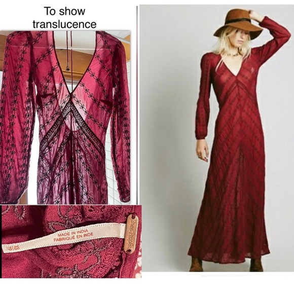 Rare!! Vintage Free People "Sandcastles in the Sky” Maxi embroidered dress (XS) - Picture 15 of 16